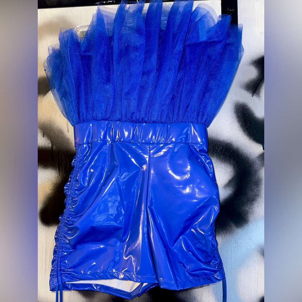 Blue latex Romper